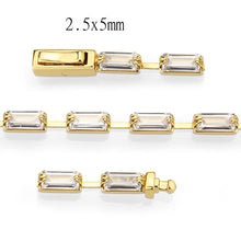 Load image into Gallery viewer, 3W1710 - Gold Brass Bracelet with AAA Grade CZ in Clear