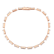 Load image into Gallery viewer, 3W1711 - Rose Gold Brass Bracelet with AAA Grade CZ in Clear