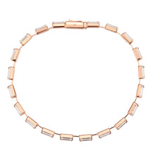 Load image into Gallery viewer, 3W1711 - Rose Gold Brass Bracelet with AAA Grade CZ in Clear