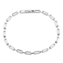 Load image into Gallery viewer, 3W1712 - Rhodium Brass Bracelet with AAA Grade CZ in Clear