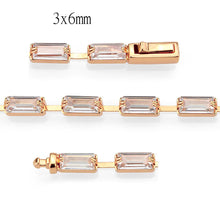 Load image into Gallery viewer, 3W1714 - Rose Gold Brass Bracelet with AAA Grade CZ in Clear