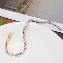 Load image into Gallery viewer, 3W1714 - Rose Gold Brass Bracelet with AAA Grade CZ in Clear