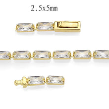 Load image into Gallery viewer, 3W1716 - Gold Brass Bracelet with AAA Grade CZ in Clear