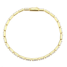 Load image into Gallery viewer, 3W1716 - Gold Brass Bracelet with AAA Grade CZ in Clear