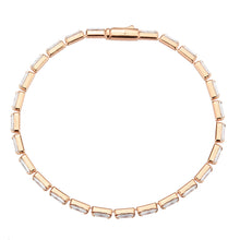 Load image into Gallery viewer, 3W1717 - Rose Gold Brass Bracelet with AAA Grade CZ in Clear