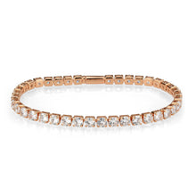 Load image into Gallery viewer, 3W1720 - Rose Gold Brass Bracelet with AAA Grade CZ in Clear