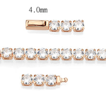 Load image into Gallery viewer, 3W1720 - Rose Gold Brass Bracelet with AAA Grade CZ in Clear