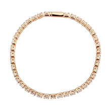 Load image into Gallery viewer, 3W1720 - Rose Gold Brass Bracelet with AAA Grade CZ in Clear