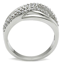 Load image into Gallery viewer, 3W174 - Rhodium Brass Ring with AAA Grade CZ  in Clear