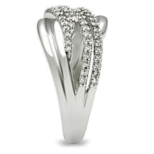 Load image into Gallery viewer, 3W174 - Rhodium Brass Ring with AAA Grade CZ  in Clear