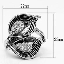 Load image into Gallery viewer, 3W185 - Rhodium Brass Ring with AAA Grade CZ  in Clear