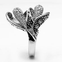 Load image into Gallery viewer, 3W185 - Rhodium Brass Ring with AAA Grade CZ  in Clear