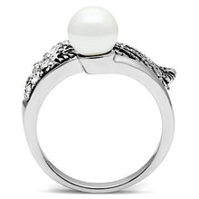 Load image into Gallery viewer, 3W191 - Rhodium Brass Ring with Synthetic Pearl in White