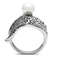 Load image into Gallery viewer, 3W191 - Rhodium Brass Ring with Synthetic Pearl in White