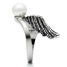 Load image into Gallery viewer, 3W191 - Rhodium Brass Ring with Synthetic Pearl in White