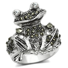 Load image into Gallery viewer, 3W205 - Rhodium Brass Ring with Top Grade Crystal  in Clear