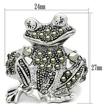 Load image into Gallery viewer, 3W205 - Rhodium Brass Ring with Top Grade Crystal  in Clear