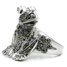 Load image into Gallery viewer, 3W205 - Rhodium Brass Ring with Top Grade Crystal  in Clear