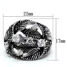 Load image into Gallery viewer, 3W211 - Rhodium Brass Ring with AAA Grade CZ  in Clear