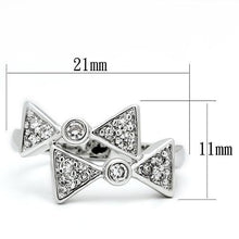 Load image into Gallery viewer, 3W225 - Rhodium Brass Ring with AAA Grade CZ  in Clear
