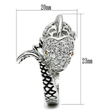 Load image into Gallery viewer, 3W234 - Rhodium Brass Ring with AAA Grade CZ  in Champagne