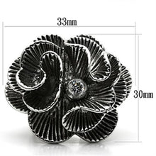 Load image into Gallery viewer, 3W245 - Rhodium Brass Ring with AAA Grade CZ  in Clear