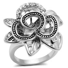 Load image into Gallery viewer, 3W261 - Rhodium Brass Ring with AAA Grade CZ  in Clear