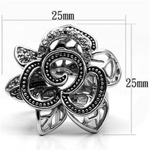 Load image into Gallery viewer, 3W261 - Rhodium Brass Ring with AAA Grade CZ  in Clear