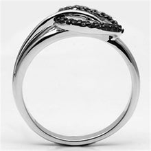 Load image into Gallery viewer, 3W277 - Rhodium + Ruthenium Brass Ring with AAA Grade CZ  in Black Diamond