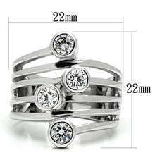 Load image into Gallery viewer, 3W286 - Rhodium Brass Ring with AAA Grade CZ  in Clear