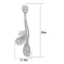 Load image into Gallery viewer, 3W299 - Rhodium Brass Earrings with AAA Grade CZ  in Clear