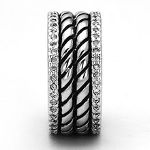 Load image into Gallery viewer, 3W306 - Rhodium Brass Ring with AAA Grade CZ  in Clear