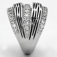 Load image into Gallery viewer, 3W307 - Rhodium Brass Ring with AAA Grade CZ  in Clear