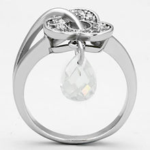 Load image into Gallery viewer, 3W312 - Rhodium Brass Ring with AAA Grade CZ  in Clear