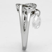 Load image into Gallery viewer, 3W312 - Rhodium Brass Ring with AAA Grade CZ  in Clear