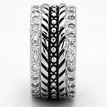 Load image into Gallery viewer, 3w315 - Rhodium Brass Ring with AAA Grade CZ  in Clear