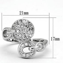 Load image into Gallery viewer, 3W321 - Rhodium Brass Ring with AAA Grade CZ  in Clear