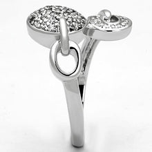 Load image into Gallery viewer, 3W321 - Rhodium Brass Ring with AAA Grade CZ  in Clear