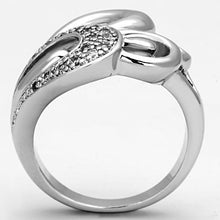 Load image into Gallery viewer, 3W325 - Rhodium Brass Ring with AAA Grade CZ  in Clear