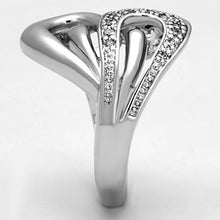 Load image into Gallery viewer, 3W325 - Rhodium Brass Ring with AAA Grade CZ  in Clear
