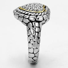 Load image into Gallery viewer, 3W333 - Reverse Two-Tone Brass Ring with AAA Grade CZ  in Clear