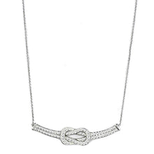 Load image into Gallery viewer, 3W406 - Rhodium Brass Necklace with Top Grade Crystal  in Clear