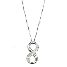 Load image into Gallery viewer, 3W407 - Rhodium Brass Necklace with Top Grade Crystal  in Clear