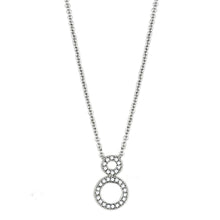 Load image into Gallery viewer, 3W421 - Rhodium Brass Necklace with AAA Grade CZ  in Clear