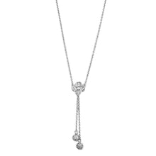 Load image into Gallery viewer, 3W424 - Rhodium Brass Necklace with AAA Grade CZ  in Clear