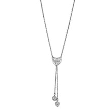 Load image into Gallery viewer, 3W428 - Rhodium Brass Necklace with AAA Grade CZ  in Clear