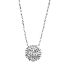 Load image into Gallery viewer, 3W436 - Rhodium Brass Necklace with AAA Grade CZ  in Clear