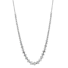 Load image into Gallery viewer, 3W440 - Rhodium Brass Necklace with AAA Grade CZ  in Clear