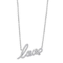 Load image into Gallery viewer, 3W453 - Rhodium Brass Necklace with AAA Grade CZ  in Clear