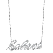 Load image into Gallery viewer, 3W454 - Rhodium Brass Necklace with AAA Grade CZ  in Clear